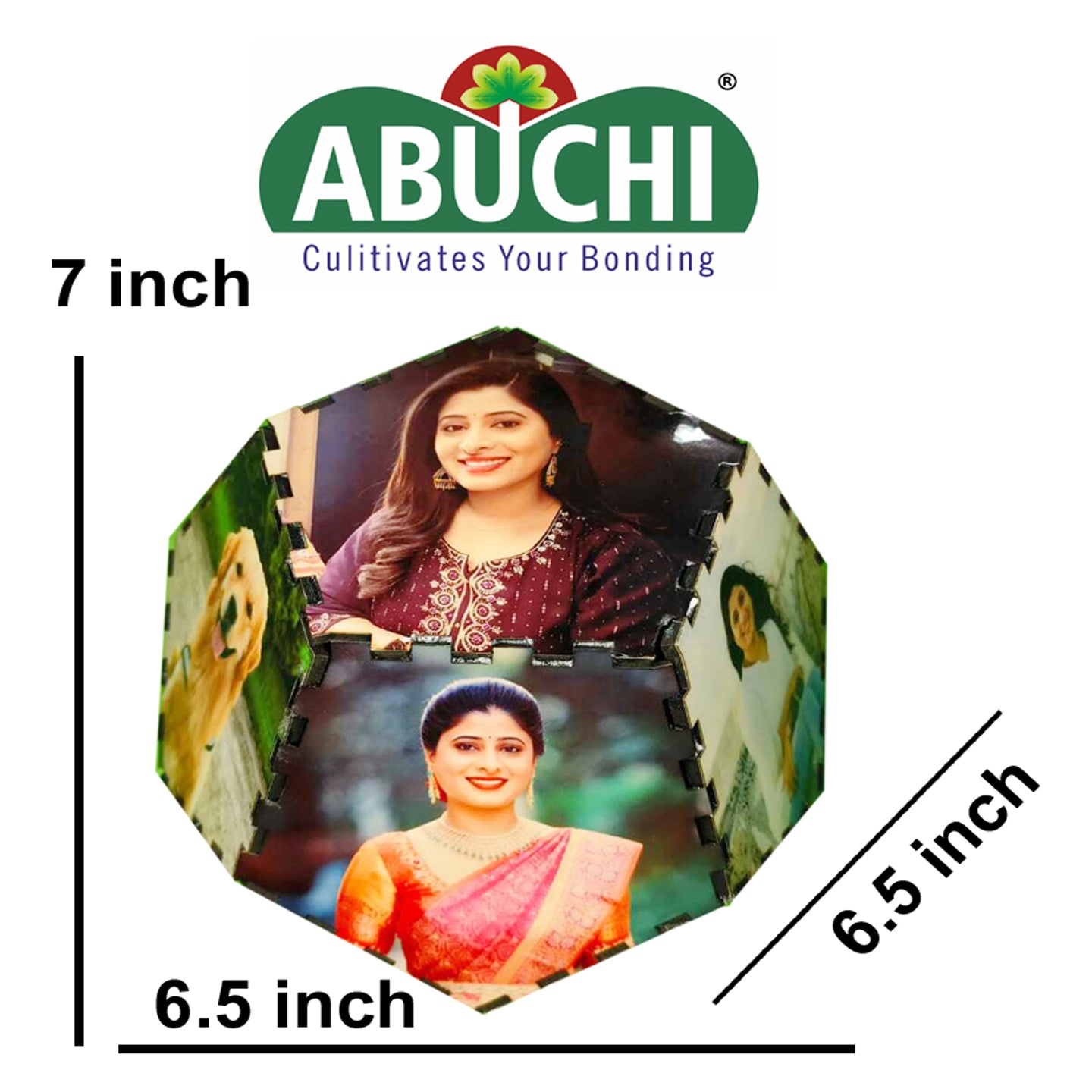 ABUCHI 12 Sides Custom MDF Photo Cube