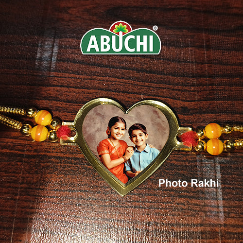 Heart Shape 2 Step Photo Rakhi